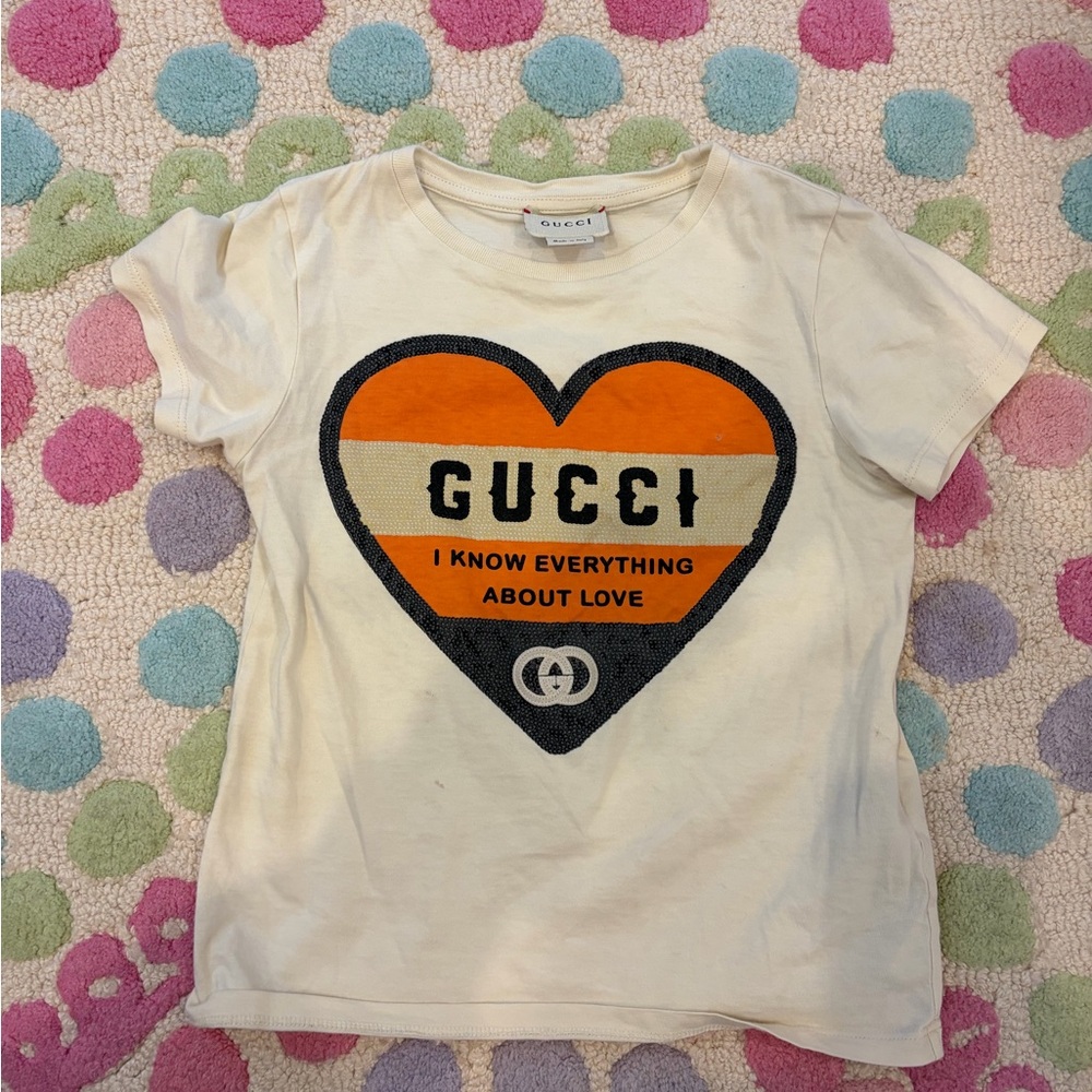 Gucci Kids Cream and Orange Love T-Shirt